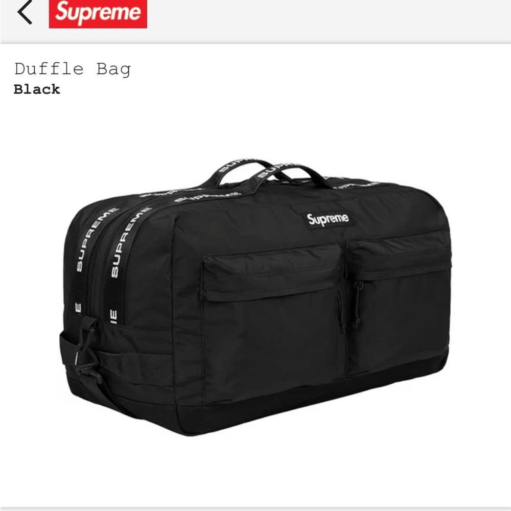 Supreme Fall/Winter 22 Collection- Duffle Bag - black